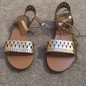 Jack Rogers Gold Gladiator Sandals / Flats